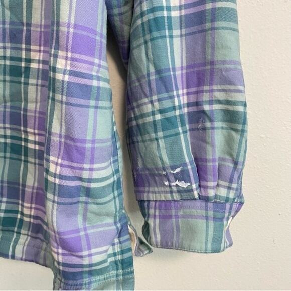 L.L. Bean Women's Fleece-Lined Flannel Shirt Snap-Front Plaid Size L Pet - Picture 3 of 7